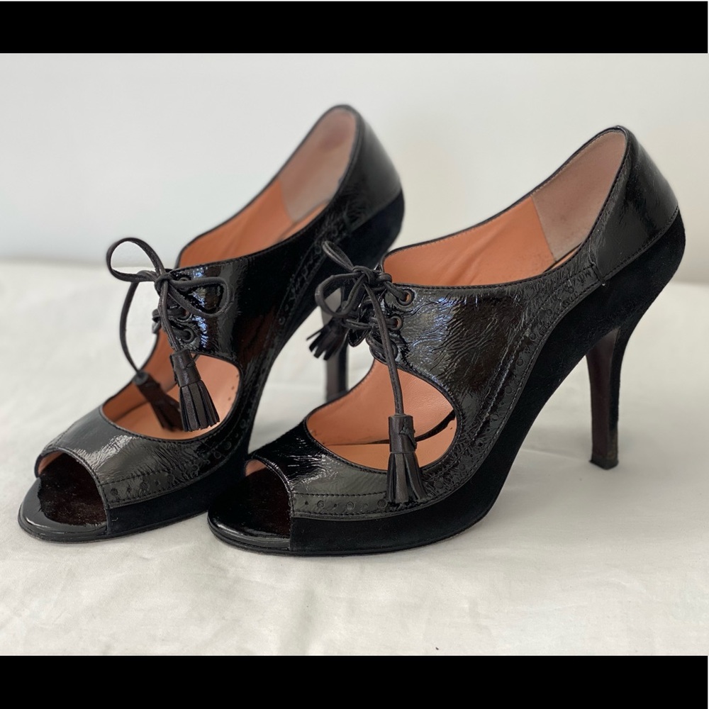 Nanette Lepore - Mary Jane - heels - black leather - “Nearly Naked” - size 7